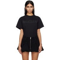 뮈글러 Mugler Black Bonded T-Shirt 241345F110031