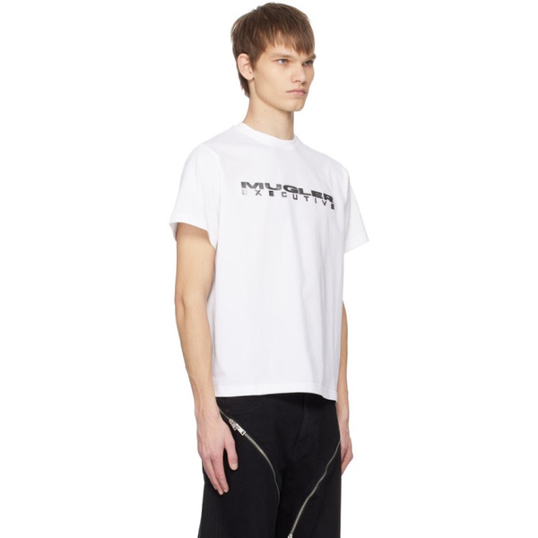  뮈글러 Mugler White Applique T-Shirt 241345M213011