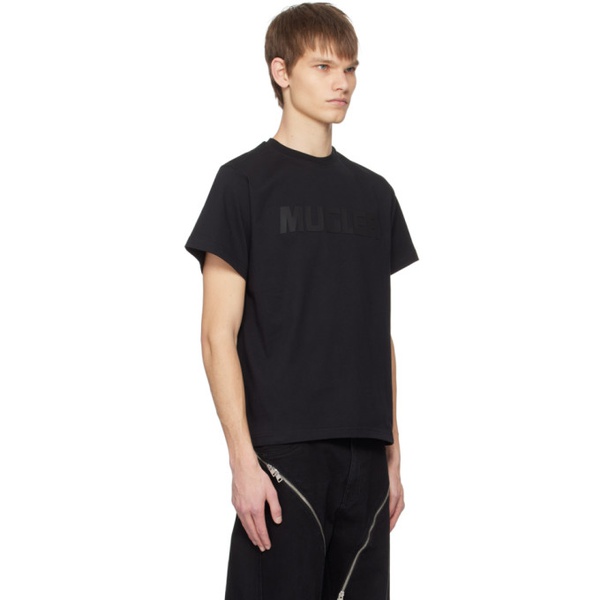  뮈글러 Mugler Black Bonded T-Shirt 241345M213014