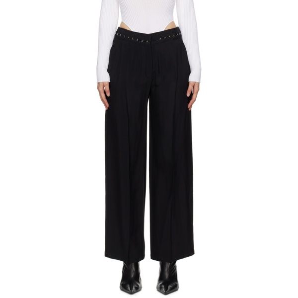  뮈글러 Mugler Black Hook & Eye Trousers 241345F087008