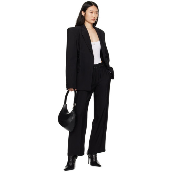  뮈글러 Mugler Black Hook & Eye Trousers 241345F087008