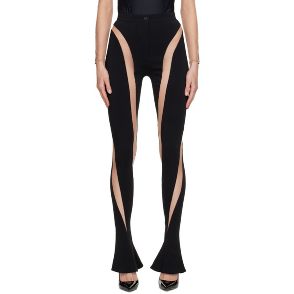  뮈글러 Mugler Black Spiral Trousers 241345F085000