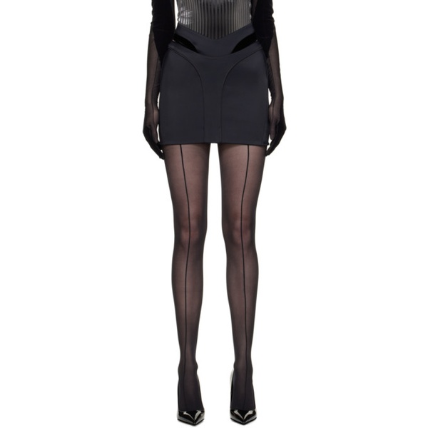  뮈글러 Mugler Black Thong Miniskirt 231345F090004