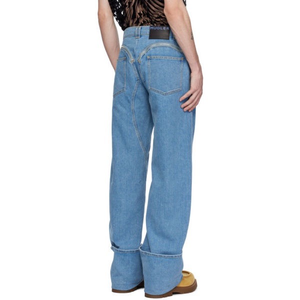  뮈글러 Mugler Blue Zip Jeans 241345M186003