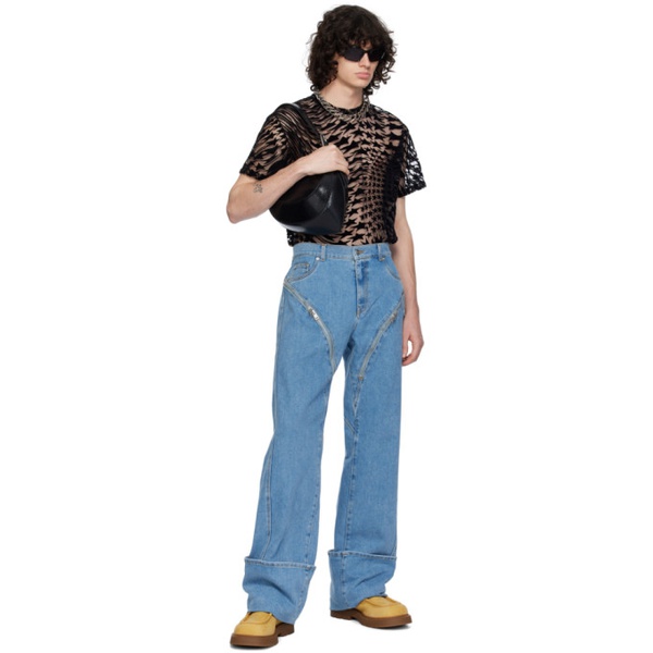  뮈글러 Mugler Blue Zip Jeans 241345M186003