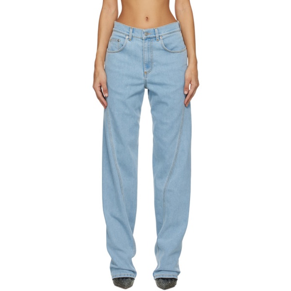 뮈글러 Mugler Blue Twisted Seam Jeans 241345F069032