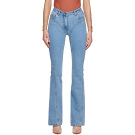 뮈글러 Mugler Blue Spiral Jeans 241345F069001