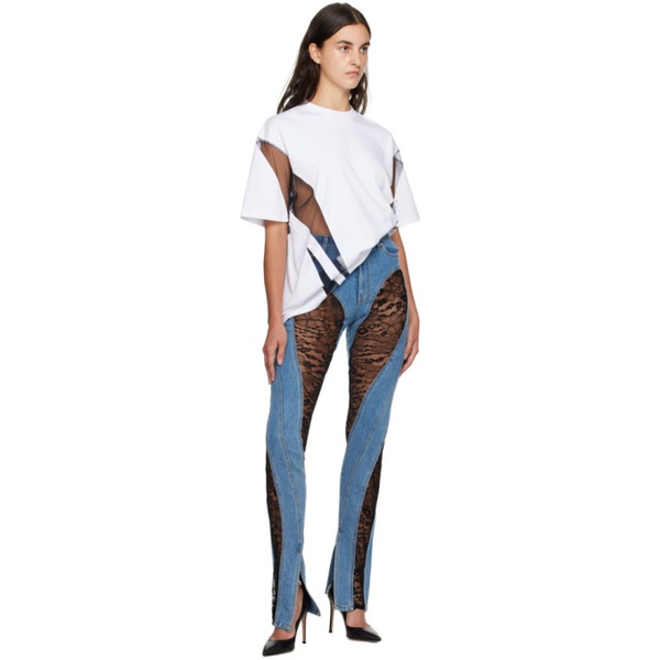  뮈글러 Mugler Blue Lace Jeans 232345F069023