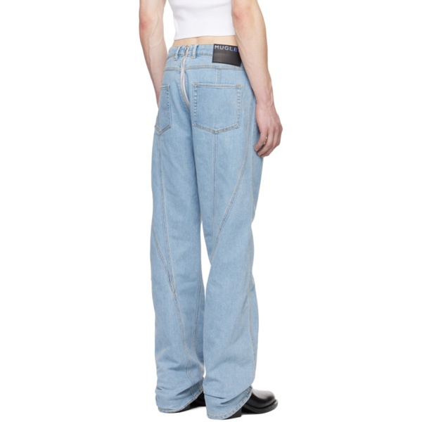  뮈글러 Mugler Blue Zip Jeans 241345M186013