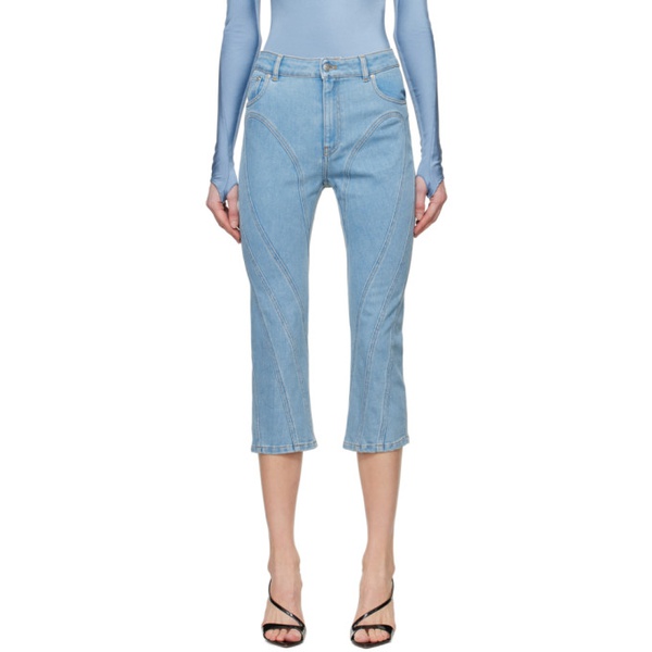  뮈글러 Mugler Blue Spiral Crop Jeans 241345F069028