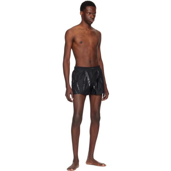 뮈글러 Mugler Black Paneled Swim Shorts 241345M208001