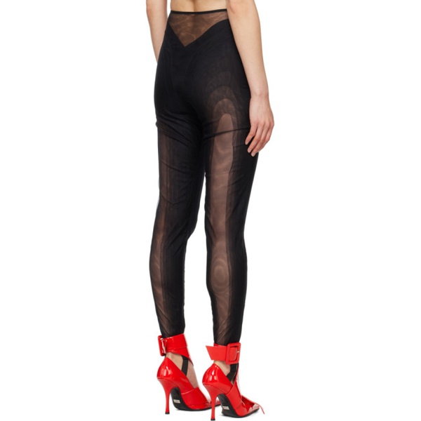  뮈글러 Mugler Black Illusion Leggings 241345F085032