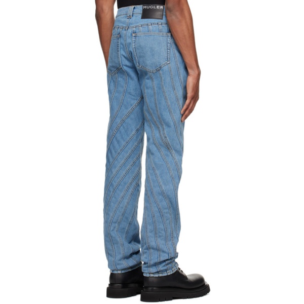  뮈글러 Mugler Blue Spiral Jeans 241345M186005