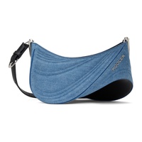 뮈글러 Mugler Black & Blue Medium Denim Spiral Curve 01 Bag 241345F048006