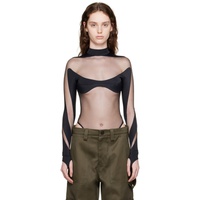 뮈글러 Mugler Black Illusion Bodysuit 231345F358029