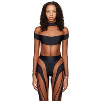 뮈글러 Mugler Black Illusion Sheer Bodysuit 231345F358009