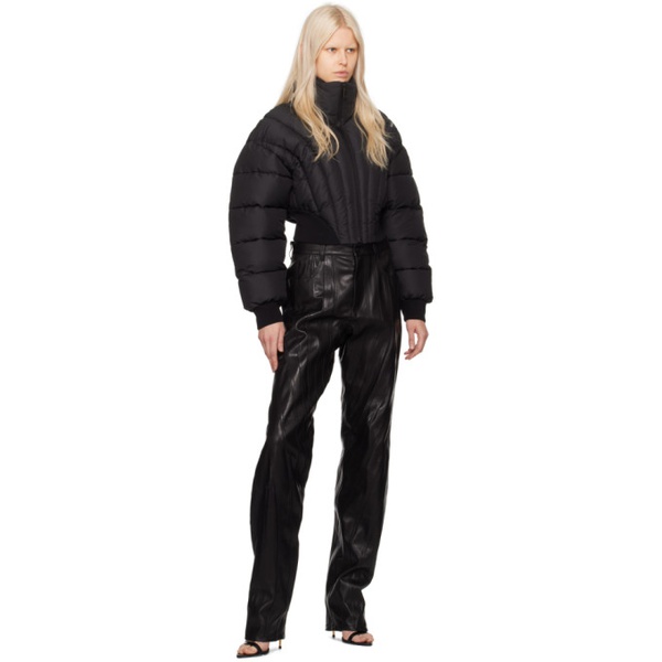  뮈글러 Mugler Black Quilted Puffer Jacket 241345F061000