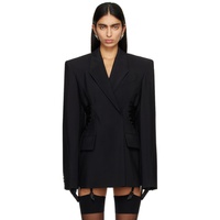 뮈글러 Mugler Black Drawstring Blazer 241345F057008