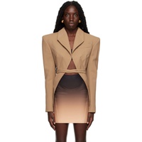 뮈글러 Mugler Tan Corseted Blazer 222345F057002