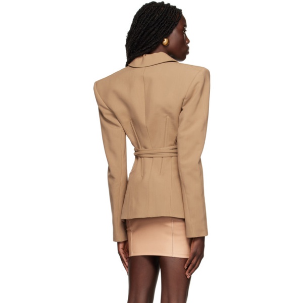  뮈글러 Mugler Tan Corseted Blazer 222345F057002