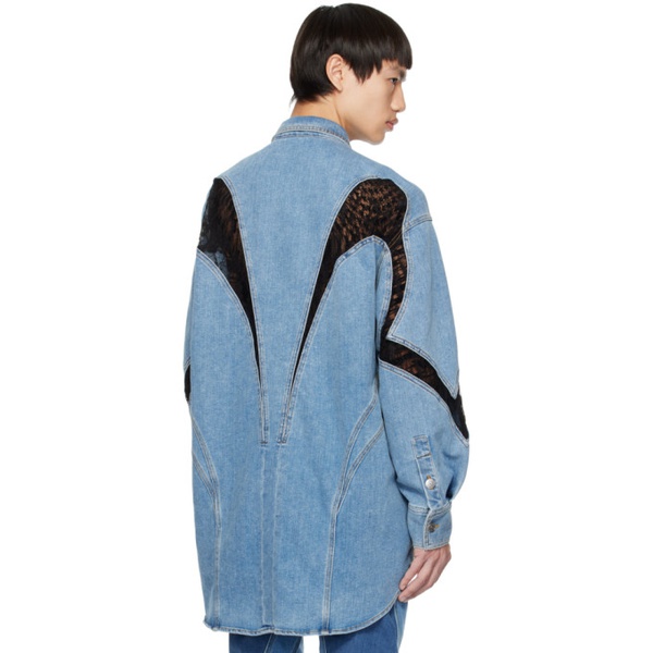  뮈글러 Mugler Blue Oversized Denim Jacket 232345M177001