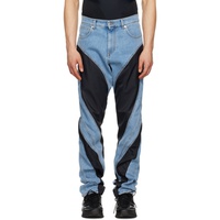 뮈글러 Mugler Blue Paneled Spiral Jeans 231345M186007