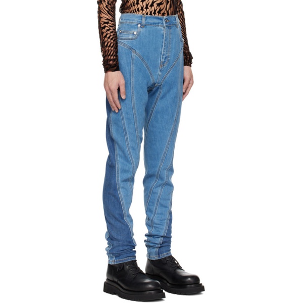  뮈글러 Mugler Blue Spiral Jeans 232345M186006