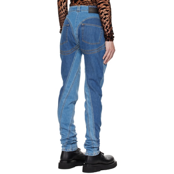  뮈글러 Mugler Blue Spiral Jeans 232345M186006