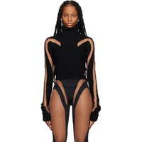 뮈글러 Mugler Black Cropped Turtleneck 231345F099009