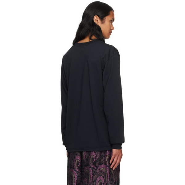  니들스 NEEDLES Black Embroidered Long Sleeve T-Shirt 232821M213012