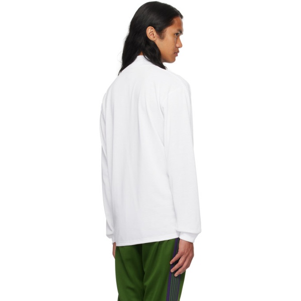  니들스 NEEDLES White Embroidered Long Sleeve T-Shirt 232821M213016