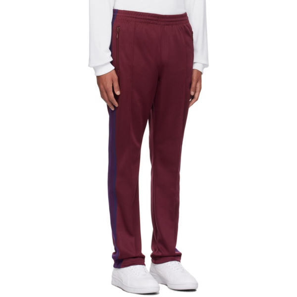  니들스 NEEDLES Burgundy Drawstring Track Pants 232821M190013