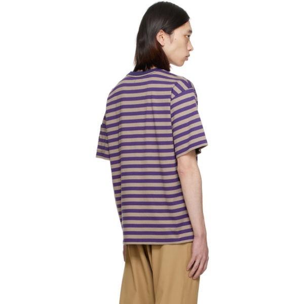  니들스 NEEDLES Purple Stripe T-Shirt 241821M213009