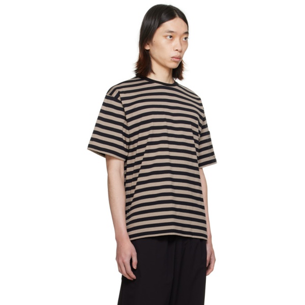 니들스 NEEDLES Black & Gray Stripe T-Shirt 241821M213011