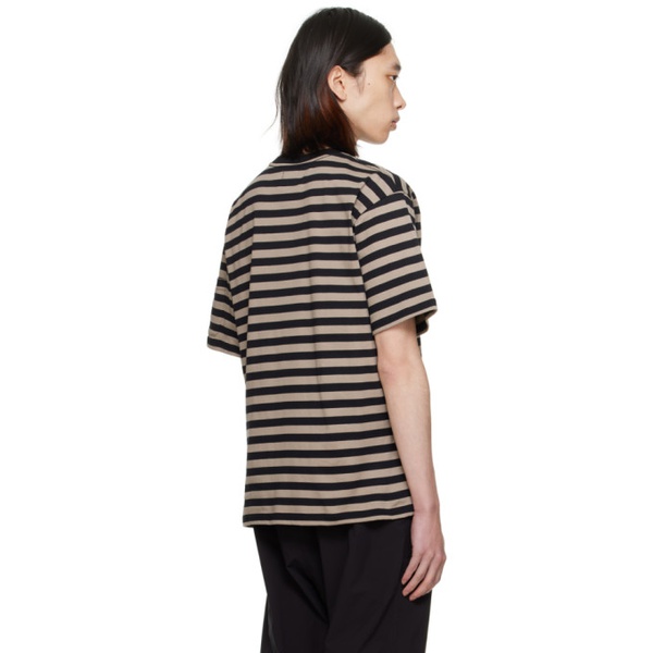  니들스 NEEDLES Black & Gray Stripe T-Shirt 241821M213011