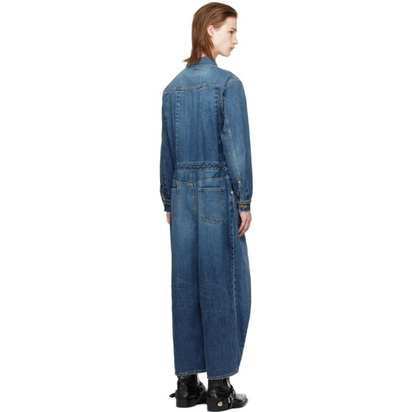  니들스 NEEDLES Indigo Drawstring Denim Jumpsuit 241821M186001