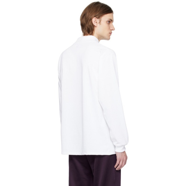 니들스 NEEDLES White Mock Neck Long Sleeve T-Shirt 231821M205000