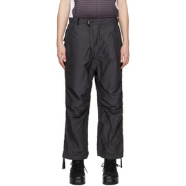 NEMEN Black Garment-Dyed Trousers 222123M191000