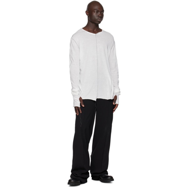  NICOLAS ANDREAS TARALIS White Loose Thread Long Sleeve T-Shirt 232579M213001