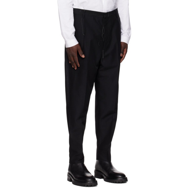  NICOLAS ANDREAS TARALIS Black Single-Pleat Trousers 232579M191001