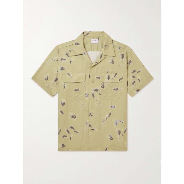  NN07 Daniel 5034 Convertible-Collar Printed TENCEL Lyocell and Linen-Blend Shirt 1647597308069504