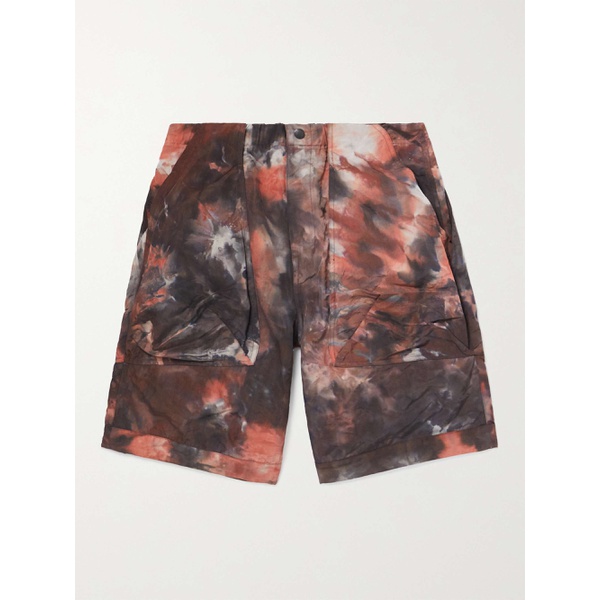  NORBIT BY HIROSHI NOZAWA Straight-Leg Crinkled Tie-Dye Nylon Cargo Shorts 43769801096443464