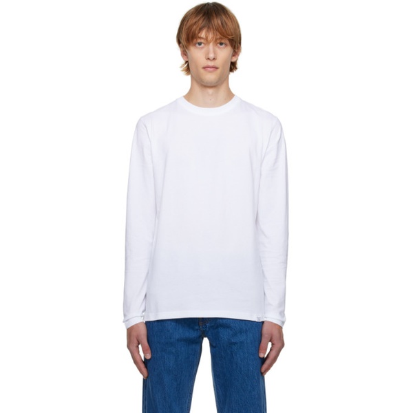  노스 프로젝트 NORSE PROJECTS White Niels Standard Long Sleeve T-Shirt 222116M213019