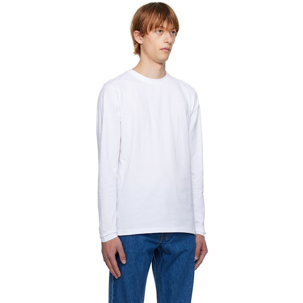  노스 프로젝트 NORSE PROJECTS White Niels Standard Long Sleeve T-Shirt 222116M213019