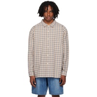 나나미카 Nanamica Orange Euro Check Shirt 241467M192013