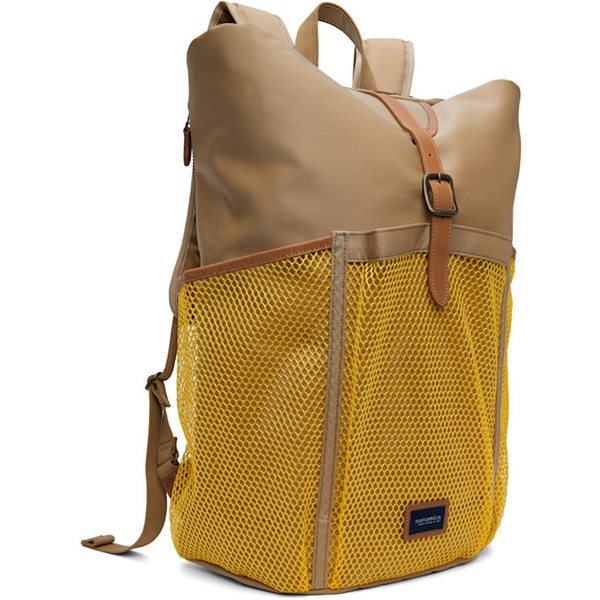  나나미카 Nanamica Beige & Yellow Water-Repellent Backpack 241467M166003