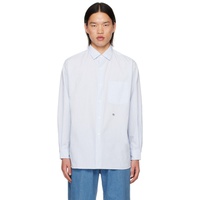 나나미카 Nanamica White & Blue Wind Shirt 241467M192021