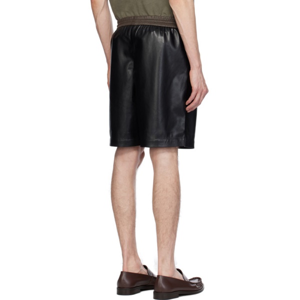  나누쉬카 Nanushka Black Doxxi Vegan Leather Shorts 241845M193008
