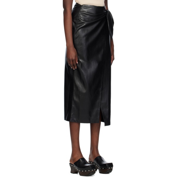  나누쉬카 Nanushka Black Carola Vegan Leather Midi Skirt 241845F092000