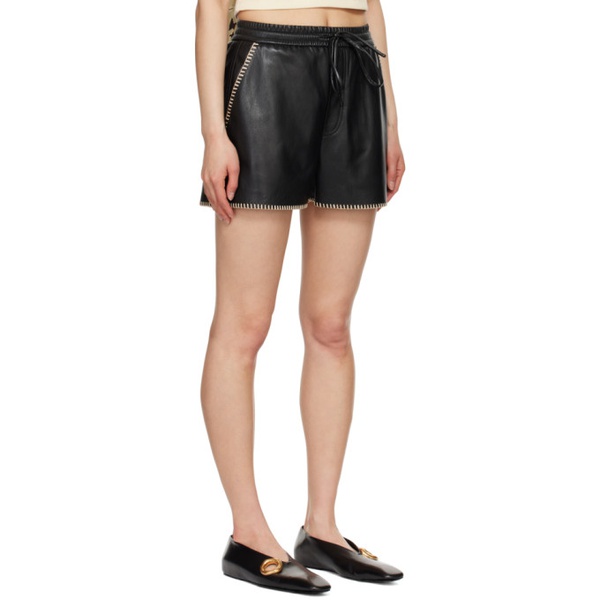  나누쉬카 Nanushka Black Amil Vegan Leather Shorts 241845F088002